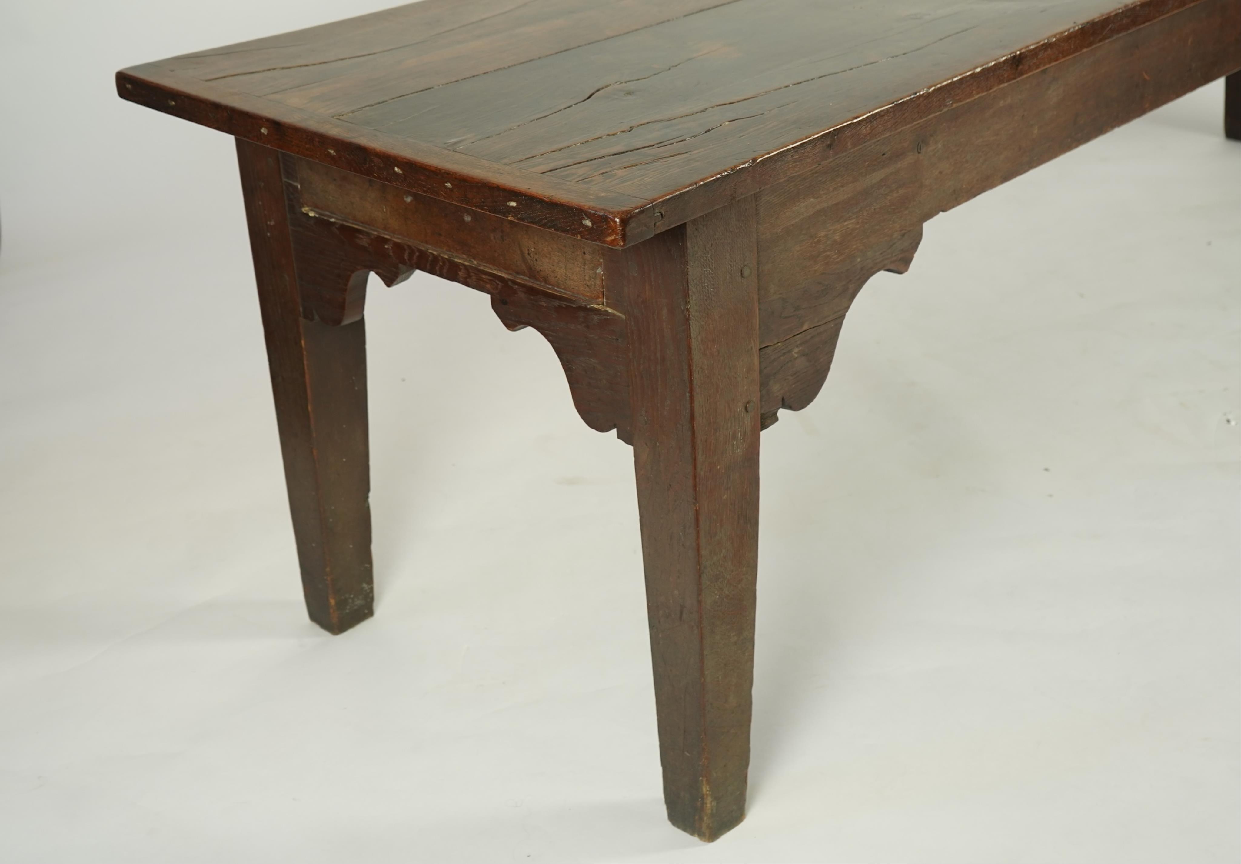 A 19th century rectangular oak refectory dining table